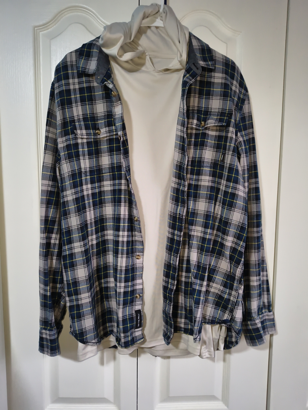 Vans Blue, White & Yellow Plaid Button-Down Shirt